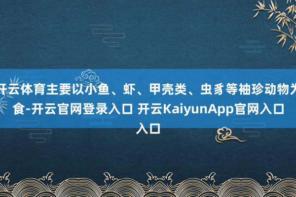 开云体育主要以小鱼、虾、甲壳类、虫豸等袖珍动物为食-开云官网登录入口 开云KaiyunApp官网入口