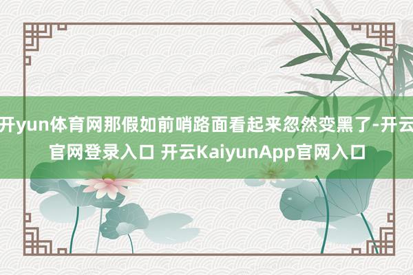 开yun体育网那假如前哨路面看起来忽然变黑了-开云官网登录入口 开云KaiyunApp官网入口