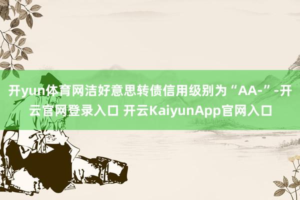 开yun体育网洁好意思转债信用级别为“AA-”-开云官网登录入口 开云KaiyunApp官网入口