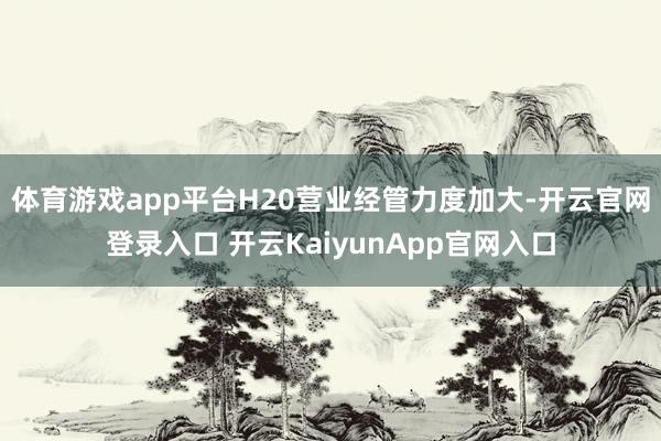 体育游戏app平台H20营业经管力度加大-开云官网登录入口 开云KaiyunApp官网入口