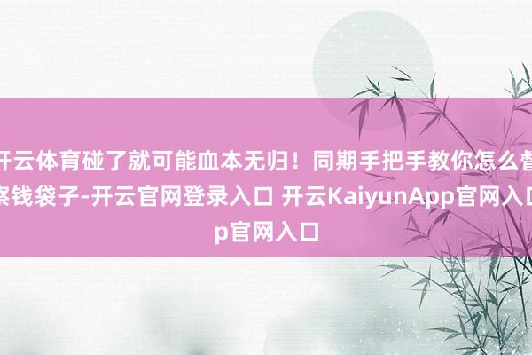 开云体育碰了就可能血本无归！同期手把手教你怎么督察钱袋子-开云官网登录入口 开云KaiyunApp官网入口