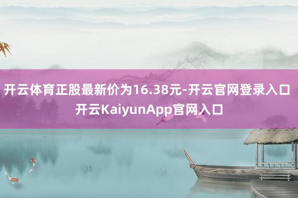 开云体育正股最新价为16.38元-开云官网登录入口 开云KaiyunApp官网入口