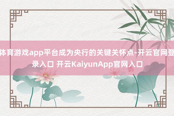 体育游戏app平台成为央行的关键关怀点-开云官网登录入口 开云KaiyunApp官网入口